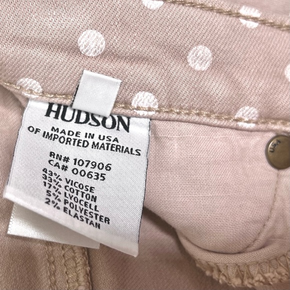 ⭐️ Hudson Polka Dot Nico Skinny Jeans Women’s 27 Taupe White USA Made - Picture 8 of 12